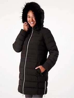 Nuage Stretch Removable Faux Fur Trim Hood Puffer Coat